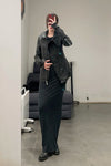 Boris Bidjan Saberi WDRESS2 Series Long Dress Series WDRESS2 FTT00001-HEI Black